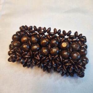 Wood Stretch Bracelet Natural Wooden Beads Lightweight Woven Boho Fashion